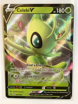 Celebi V ULTRA RARE 001/202 Sword and Shield Base Set Pokemon TCG NM HOLO - Image 1