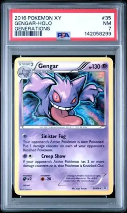 2016 POKEMON XY GENERATIONS #35 GENGAR-HOLO PSA 7 - Image 1