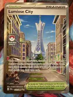 Pokemon Lumiose City 111/088 Full Art Holo Secret Rare Trainer Stadium English - Image 1