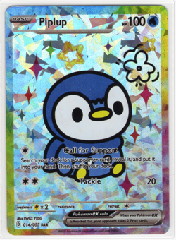 Pokemon Cracked Ice Holo - Rainbow Boarder * Fan Art * PIPLUP - Image 1