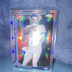 2024 Topps Chrome Cam Ward Rookie Tennessee Titans Football Card #314 - Image 1