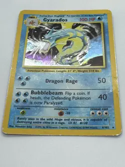 Pokemon Gyarados Base Set Holo Rare 6/102 100 HP 1999 English Card - Image 3