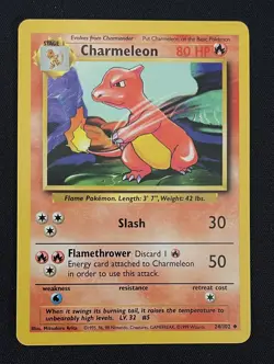 Rare Vintage 1995 24/102 Charmeleon Pokemon Card. GREAT CONDITION - LP Uncommon - Image 3