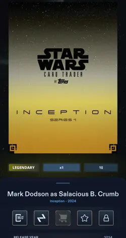 Topps Star Wars Digital Card Legendary 2024 Inception Gold Signature SALACIOUS - Image 2