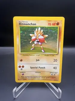 Pokemon TCG Hitmonchan Base Set Holo Unlimited Rare Card 7/102 LP Wotc - Image 1