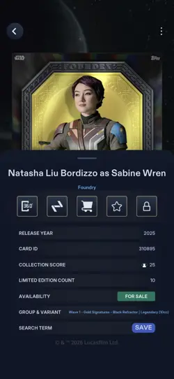 2026 Topps Star Wars Card Trader Sabine/ Chewy - Image 2