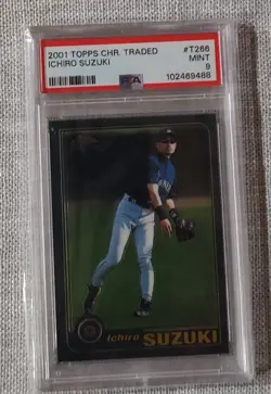 Ichiro Suzuki 2001 Topps Chrome Rookie Card PSA 9 Mint T266 - Image 1