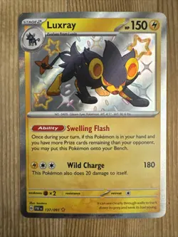 Luxray - 137/091 - Pokemon Paldean Fates Shiny Rare Card NM - Image 1