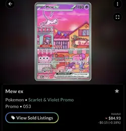 Mew ex SVP 053 Pokemon TCG Scarlet Violet 151 Black Star Promo Full Art Card LP - Image 1