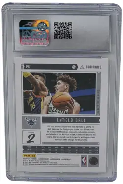 CGC 10 LaMelo Ball 2020-21 Panini Chronicles Luminance Rookie Card Hornets #147 - Image 2