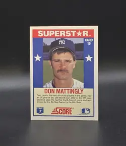 1989 Score Top 100 Superstars DON MATTINGLY Card #10 New York Yankees Baseball - Image 2