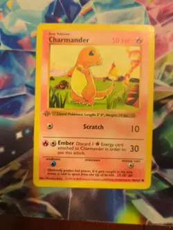 Pokemon TCG Charmander Card 46/102 First Edition Common Shadowless Base Set - Image 1