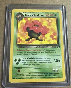 Pokemon Dark Vileplume TCG Team Rocket Card 30/82 Regular Rare Non-Holo HP - Image 1