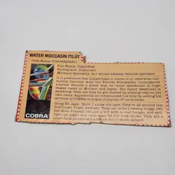 1984 ARAH G.I. Joe Copperhead Water Moccasin Pilot Cobra w/ Card READ - Image 2