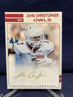Autographed Custom Card Temple Owls John Christopher - Image 1
