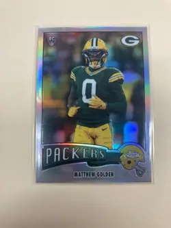 2025 Topps Chrome Football Matthew Golden 1975-13 Rookie Card RC Refractor - Image 1