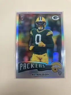 2025 Topps Chrome Football Matthew Golden 1975-13 Rookie Card RC Refractor - Image 2