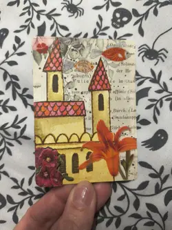 ACEO Art Card Collage Dream Castle - Image 1