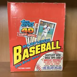 1 Box 1991 24ct TOPPS Baseball Rack Packs - 45 Cards/Rack Pack Chipper Jones RC - Image 1
