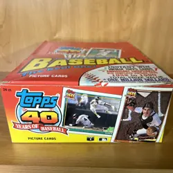 1 Box 1991 24ct TOPPS Baseball Rack Packs - 45 Cards/Rack Pack Chipper Jones RC - Image 2