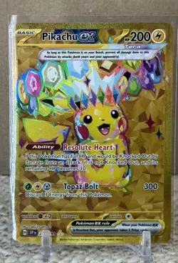 Pokemon TCG New Set Pikachu 247/191 Hyper Rare Gold Card Surging Sparks - Image 1