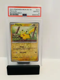2023 Pokemon Mew EN 151 Pikachu Reverse Holo #025 PSA 10 - Image 1