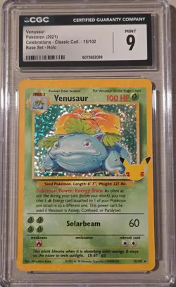 Pokemon Venusaur Celebrations Classic Collection Holo 15/102 CGC 9 MINT - Image 1