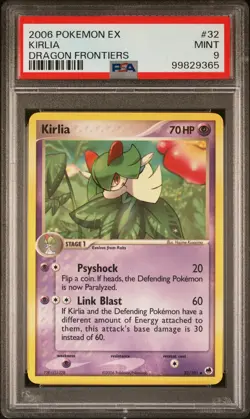 2006 POKEMON EX DRAGON FRONTIERS #32 KIRLIA PSA 9 - Image 1