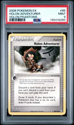 2006 POKEMON EX HOLON PHANTOMS #85 HOLON ADVENTURER PSA 9 - Image 1