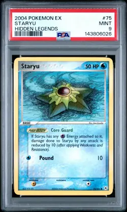 2004 POKEMON EX HIDDEN LEGENDS #75 STARYU PSA 9 - Image 1