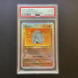 Pokemon TCG - Legendary Collection - Reverse Holo Rhyhorn 90/110 - PSA 6 - Image 1