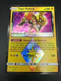Tapu Koko 51/181 PRISM STAR HOLO RARE Pokemon SM Team Up NM 2019 - Image 1