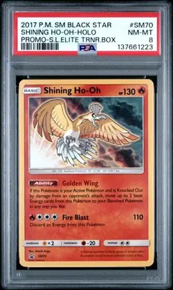 2017 Pokemon Sun & Moon Promo Legends ETB Holo Shining Ho-Oh #SM70 PSA 8 NM-MT - Image 1