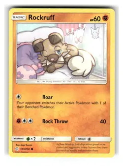 Rockruff 123/236 Common Cosmic Eclipse Pokemon Near Mint - Image 1