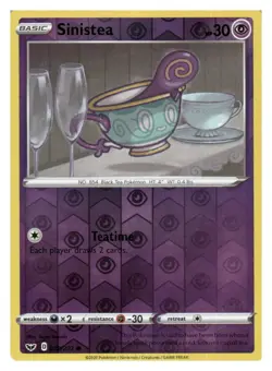 Sinistea 089/202 Common Sword & Shield Pokemon Reverse Holo Near Mint - Image 1