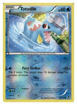 Totodile 15/119 Common Phantom Forces Pokemon Reverse Holo Lightly Played - Image 1