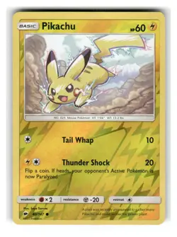 Pikachu 40/147 Common Burning Shadows Pokemon Reverse Holo Lightly Played - Image 1