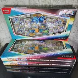 3x Pokemon Prismatic Evolutions Lucario ex and Tyranitar ex Premium Collection - Image 1