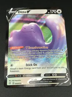 Ditto V 050/072 ULTRA RARE SWSH Shining Fates Pokemon NM Holo 2021 - Image 1