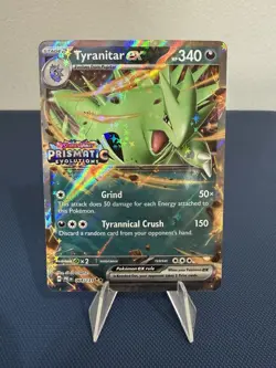 TYRANITAR EX 064/131 DOUBLE RARE PRISMATIC EVOLUTIONS POKEMON NM STAMPED - Image 1