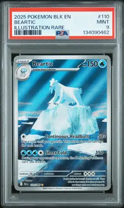 2025 POKEMON BLK EN-BLACK BOLT ILLUSTRATION RARE #110 BEARTIC PSA 9 - Image 1