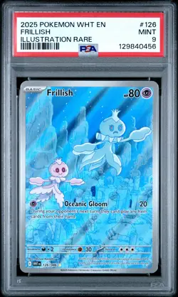 2025 POKEMON WHT EN-WHITE FLARE ILLUSTRATION RARE #126 FRILLISH PSA 9 - Image 1
