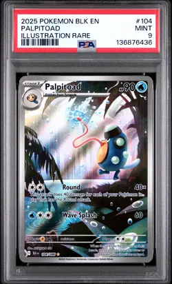 2025 POKEMON BLK EN-BLACK BOLT ILLUSTRATION RARE #104 PALPITOAD PSA 9 - Image 1