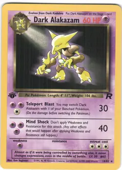 Dark Alakazam 18/82 Rare Team Rocket Pokemon 1st Edition LP - Image 1