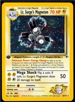 Lt. Surge's Magneton 8/132 Holo R Gym Heroes Pokemon 1st Edition Holo NM/M - Image 1