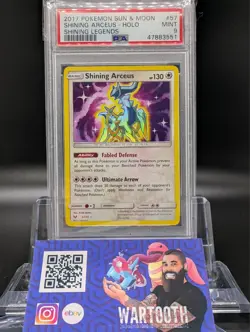 2017 POKEMON SUN & MOON SHINING LEGENDS 57/73 SHINING ARCEUS- PSA 9 - Image 1