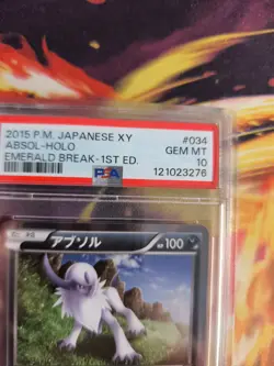 Pokemon Card Absol Holo 1. Edition Emerald Break Smaragd Japanese PSA 10 - Image 4