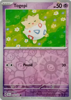070/191 TOGEPI REVERSE HOLO SURGING SPARKS POKEMON CARD - Image 1