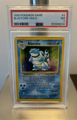 Pokemon Blastoise 002/102 Base Set Holo Rare English Card 1999 - Image 1