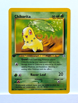 Chikorita 54/111 Neo Genesis Pokemon Card 1st Edition - NM - Image 1